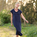 Robe Acacia – Double gaze de coton bleu nuit