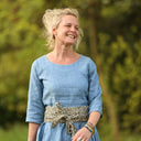 Robe Louisa manches 3/4 – Lin chiné denim