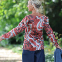 Lylou satin de coton imprimé Jardin carmin