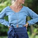 Ceinture Anita — Lin bleu encre