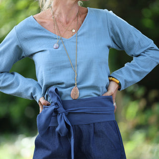 Ceinture Anita — Lin bleu encre