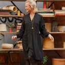 Robe Guillemette — Viscose et lin noir