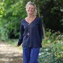 Lylou viscose lin bleu marine