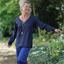 Lylou viscose lin bleu marine