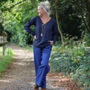 Lylou viscose lin bleu marine