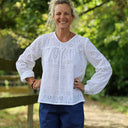 Blouse Sylvie broderie anglaise de coton Blanc Cassé