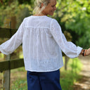 Blouse Sylvie broderie anglaise de coton Blanc Cassé