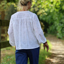 Blouse Sylvie broderie anglaise de coton Blanc Cassé