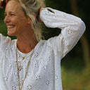 Blouse Sylvie broderie anglaise de coton Blanc Cassé