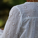 Blouse Sylvie broderie anglaise de coton Blanc Cassé