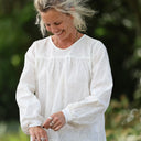 Blouse Sylvie broderie Fil de Printemps blanc cassé