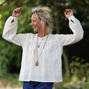 Blouse Sylvie broderie Fil de Printemps blanc cassé