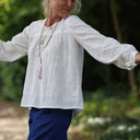 Blouse Sylvie broderie Fil de Printemps blanc cassé