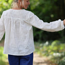 Blouse Sylvie broderie Fil de Printemps blanc cassé