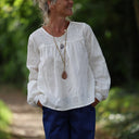 Blouse Sylvie broderie Fil de Printemps blanc cassé