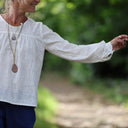 Blouse Sylvie broderie Fil de Printemps blanc cassé