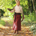 Blouse Dorine manches longues — Popeline de coton rose poudré