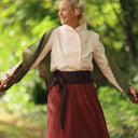 Blouse Dorine manches longues — Popeline de coton rose poudré
