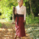 Blouse Dorine manches longues — Popeline de coton rose poudré