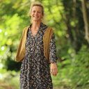 Robe Guillemette — Viscose imprimée Jardin d’Ocre