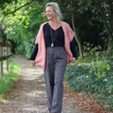 Le Pantalon Cocoon Louis — flanelle douce à carreaux noir ficelle