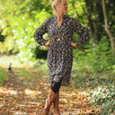 Robe Guillemette — Viscose imprimée Jardin d’Ocre