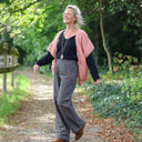 Le Pantalon Cocoon Louis — flanelle douce à carreaux noir ficelle
