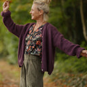 Gilet col rond Armance — mohair prune