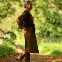 Robe Adélaïde — Seersucker vichy miel & chocolat