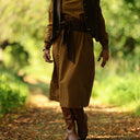 Robe Adélaïde — Seersucker vichy miel & chocolat
