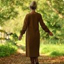 Robe Adélaïde — Seersucker vichy miel & chocolat