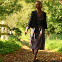 Robe Adélaïde — Coton imprimé Prairie cuivrée