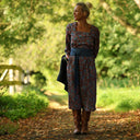 Robe Adélaïde — Coton imprimé Prairie cuivrée