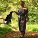 Robe Adélaïde — Coton imprimé Prairie cuivrée