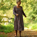 Robe Adélaïde — Coton imprimé Prairie cuivrée