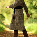 Robe Adélaïde — Velours milleraies léopard sable