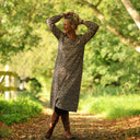 Robe Adélaïde — Velours milleraies léopard sable