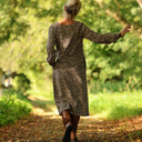 Robe Adélaïde — Velours milleraies léopard sable