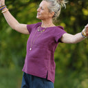 Blouse Emeline en lin Lie de vin
