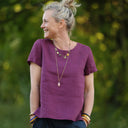 Blouse Emeline en lin Lie de vin