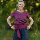 Blouse Emeline en lin Lie de vin