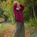 Gilet col rond Armance — mohair lilas