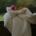 Gilet col rond Armance — mohair ivoire