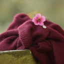 Gilet col rond Armance — mohair lie de vin