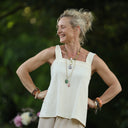 Blouse Florence – Piqué de coton ivoire