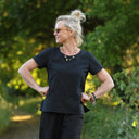 Blouse Emeline en lin noir