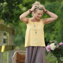 Blouse Florence – Lin chiné jaune doux