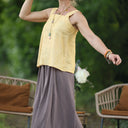 Blouse Florence – Lin chiné jaune doux