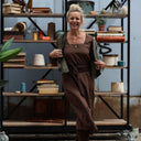 Robe Adélaïde — Viscose & lin chocolat