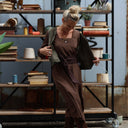 Robe Adélaïde — Viscose & lin chocolat